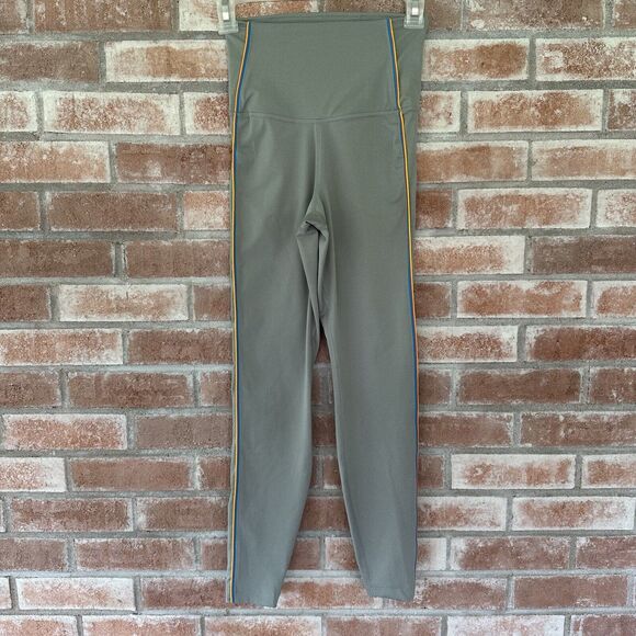 Nike Rainbow Stripe Dri Fit High Rise Yoga Leggings Gray XS - Picture 1 of 7